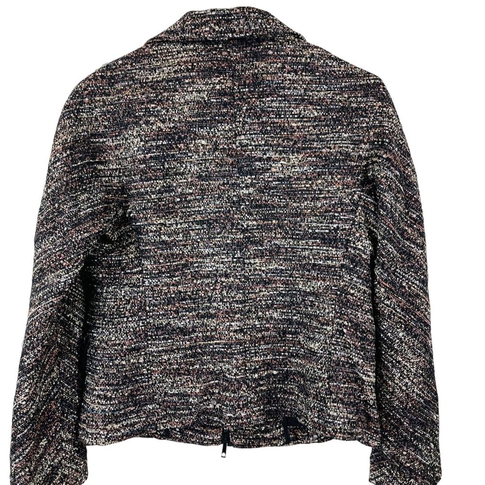 LAFAYETTE 148 Multi-Color Tweed Faux Leather Trim Wool Blend Blazer Jacket SZ 8P - Picture 2 of 14